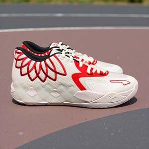 PUMA LaMelo Ball MB.01 Lo Team Colors White High Risk Red Basketball Shoes